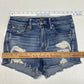 American Eagle Hi-Rise Shortie Sz 6 Next Level Stretch Denim Short Hole Fray EUC