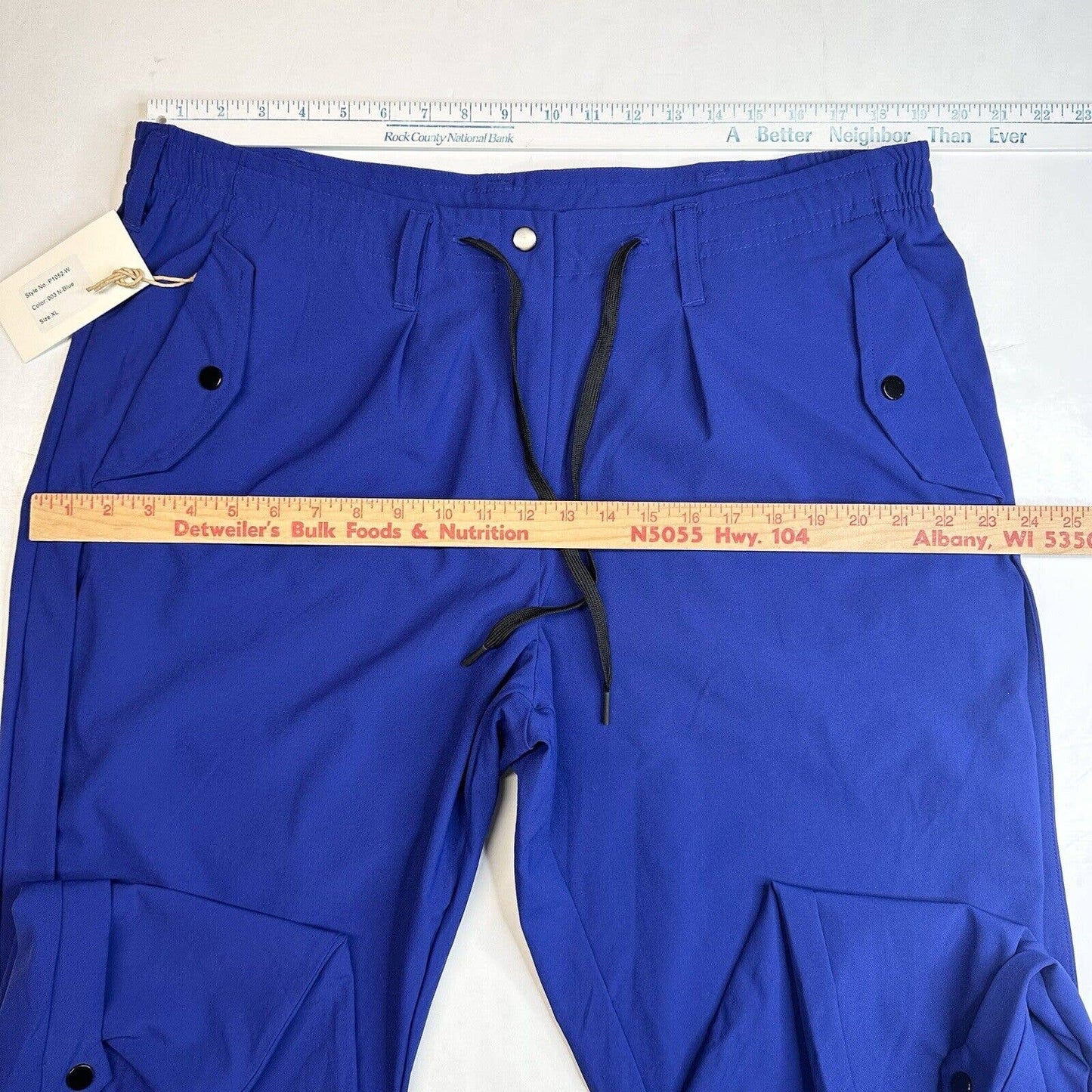 Paskho Sanctuary Cropped Pleated Stretch Tech Travel Pants Womens XL Blue NEW