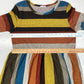 Egs California Fit & Flare Dress Sz Medium Colorful Stripes Colorblock Stretchy