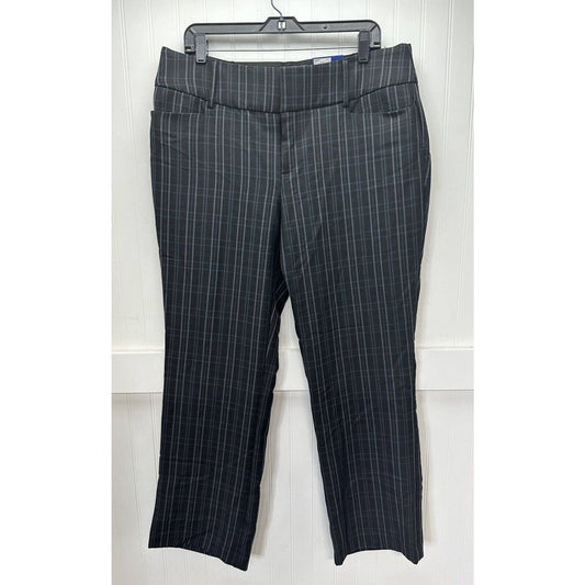 APT 9 Bootcut Trouser 14 Midrise Black Plaid Dress Pant Tummy Control Career NEW