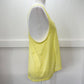 Zyia Active Nimbus Split Back Tank Top Large Yellow Open Back Sheer Stripe EUC