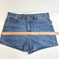 American Eagle Mom Shorts 12 High Rise Denim Blue Jean Cuffed Short Medium Wash