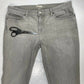 Eileen Fisher Tapered Ankle Sz 12 Midrise Light Gray Denim Jeans Organic Cotton