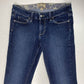 Paige Canyon Flare Jeans Sz 27 Womens Lowrise Stretch Denim Blue Dark Wash EUC