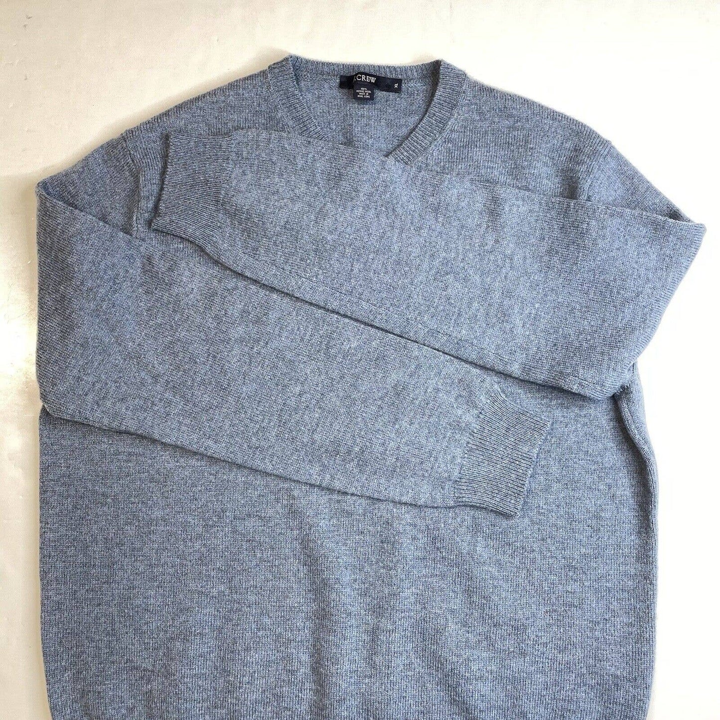 J Crew Merino Wool Sweater Mens XLarge Blue Long Sleeve Knit V-Neck Casual Top