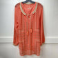 Soft Surroundings Beaded Tunic & Tank Top 2pc Set Sz Medium Peach Boho Tassels