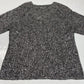 Eileen Fisher Open Knit Sweater Sz Large Gray/Silver Metallic Linen Blend