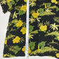 Steve & Barrys Hawaiian Button Up Shirt XL Mens Black Floral Short Sleeve *Flaw