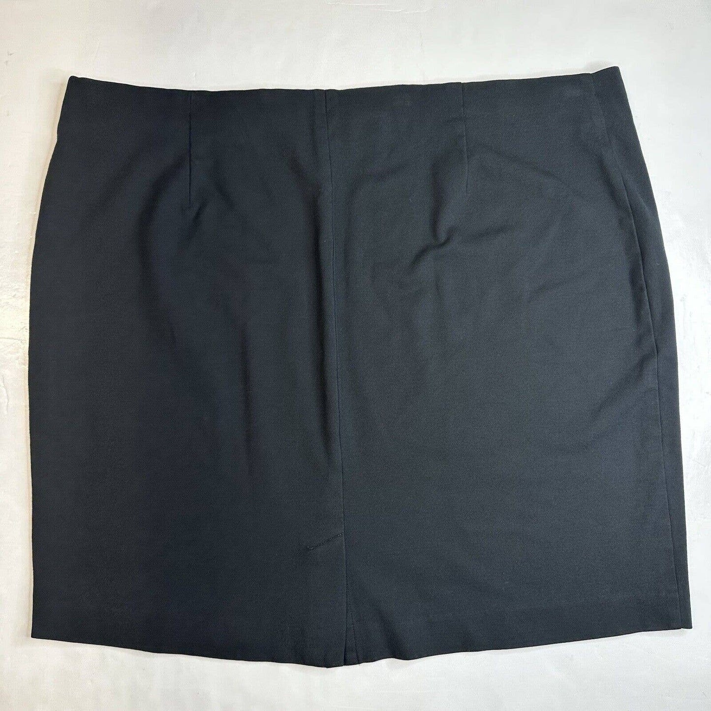 J Jill Ponte Pencil Skirt 2X Black Pull On Stretch Knit Back Slit Plus Size EUC