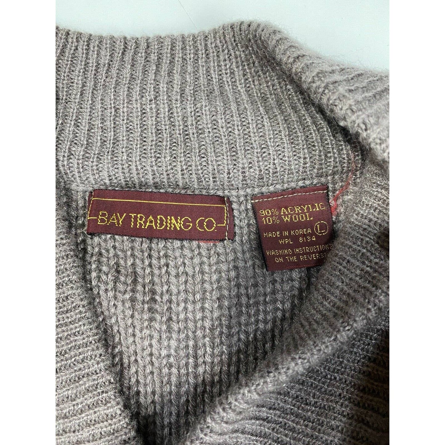 Bay Trading Wool Blend Sweater Sz Large Women Tan Brown Pullover Long Sleeve Top