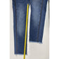 Liverpool The Crop Straight Sz 0/25 Stretch Denim Jeans Zipper Stripes Fray NEW