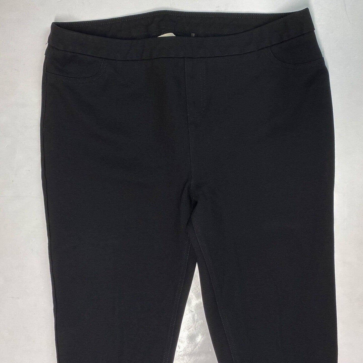 Soft Surroundings Ponte Knit Skinny Ankle Pants XL Black Pull On Stretch Crop