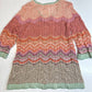 Soft Surroundings Open Knit Tunic Sweater Large Multicolor Colorful Stripes Boho