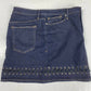 Good American Denim Mini Pencil Skirt Sz 16 Womens Laced Detail Plus Size EUC