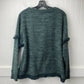 Knox Rose Sweater Sz Small Forest Green Boho Frayed Fringe Long Sleeve Pullover