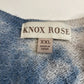 Knox Rose Sweater XXL Open Knit Long Sleeve Blue/White Soft Stretchy V-Neck Top