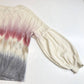 Knox Rose Tie Dye Sweatshirt Large Beige Stretchy Soft Knit Balloon Sleeve Top