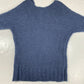 American Eagle Blue Knit Sweater Sz Medium Wool Mohair Blend V-Neck Long Sleeve