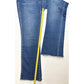 Kancan Rainn Ultra High Rise Flare Jeans 13/30 Stretch Blue Denim Fray Fringe