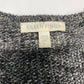 Eileen Fisher Open Knit Sweater Sz Large Gray/Silver Metallic Linen Blend