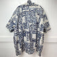 Vintage Barefoot In Paradise Button Up Shirt Mens 5XL Short Sleeve Fish *Hole