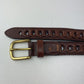 Cabela’s Belt Brown Leather Chain Link Brass Tone Buckle Size 38