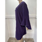 Chicos Shift Dress 4 (US 20/XXL) Womens Deep Purple VNeck Bell Sleeves Lined NEW