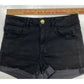 American Eagle Hi-Rise Shortie Sz 8 SuperSuper Stretch Black Denim Shorts RawHem