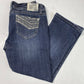 Grace In LA Capri Sz 7 Lowrise Denim Cropped Blue Jeans Rhinestones Jewels