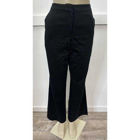 St John Sport Wide Leg Trousers Womens 10 (34"Waist) Black Dress Pants USA