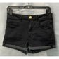 American Eagle Hi-Rise Shortie Sz 8 SuperSuper Stretch Black Denim Shorts RawHem