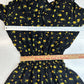 Rails Jasmine Dress XS Black Floral Yellow Roses Semi Sheer Smocked Waist NEW