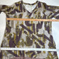 LOGO Lounge Tunic Top 1X Multicolor Stretchy Shirt Ruffle Trim Pockets EUC