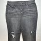 Maurices High Rise Skinny Jean Women L/12 Stretch Gray Denim Button Fly Distress