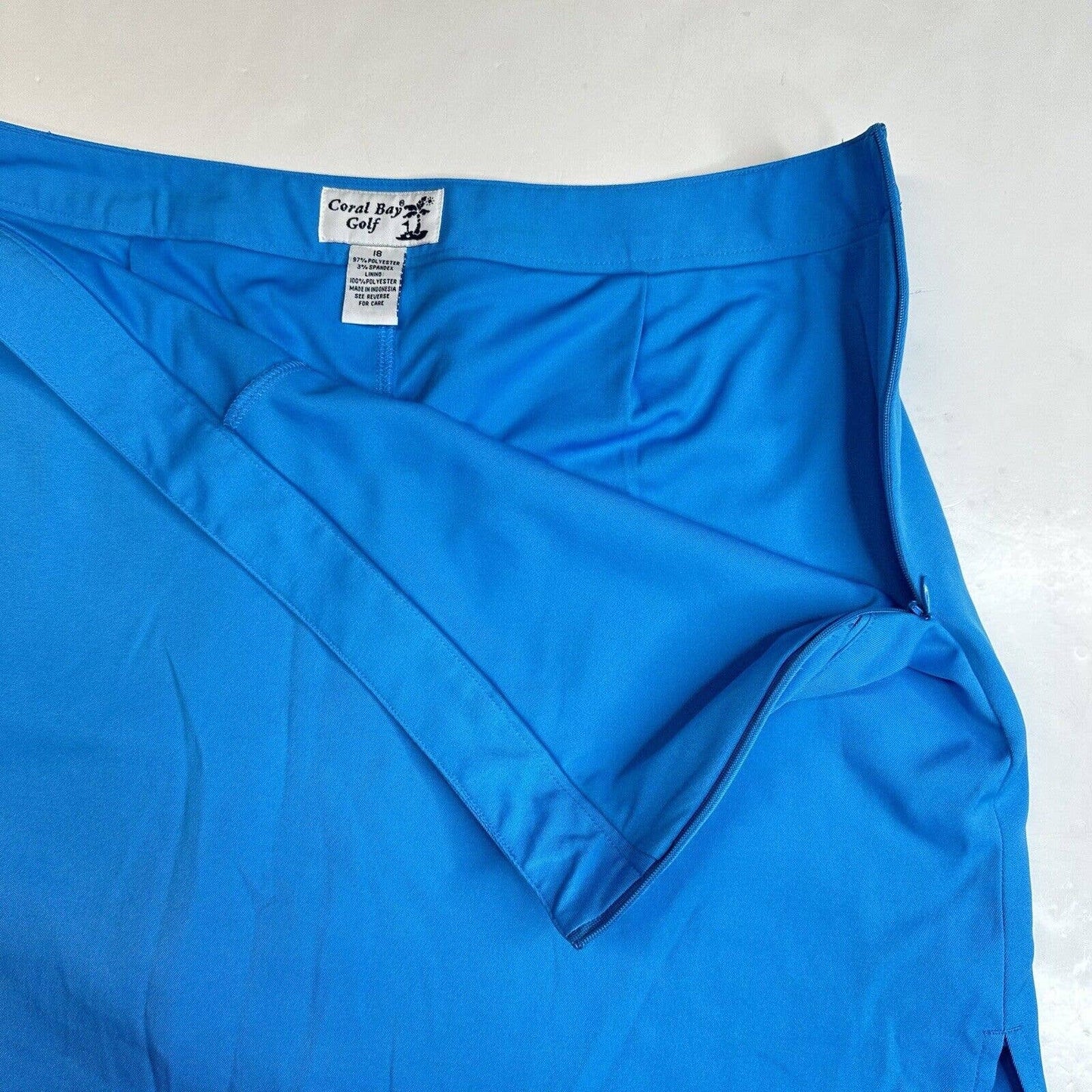 Coral Bay Golf Skort Womens 18 (37"Waist) Bright Blue Active Skirt/Shorts EUC