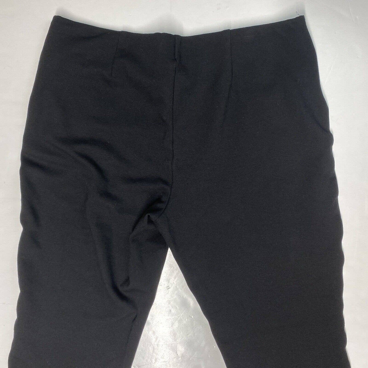 Chicos Ponte Knit Crop Pants Sz 2 (US 12/Large) Womens Black Stretch Pull On EUC