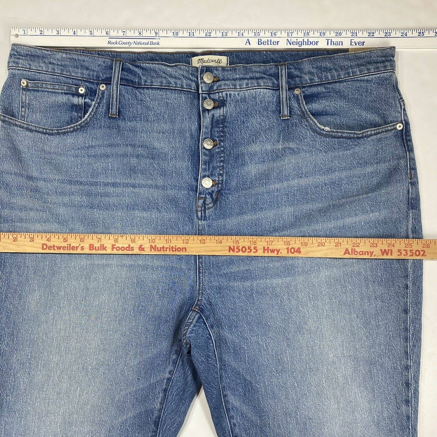 Madewell Cali Demi Boot Crop Sz 37 Hi-Rise Denim Jeans Button Fly Plus Size NEW