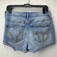 Hollister High Rise Short Shorts Sz 11/30 Womens Denim Blue Jean Holes Cuffed