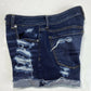 American Eagle Hi-Rise Shortie Sz 6 360 Super Stretch Denim Short Holes Fray EUC