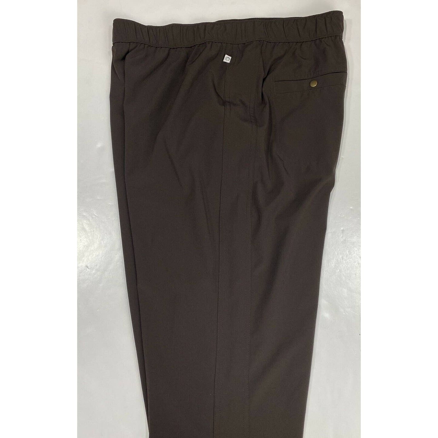 Chicos Zenergy Wide Leg Pants Sz 1 (US 8) Brown Elastic Waist Lightweight EUC