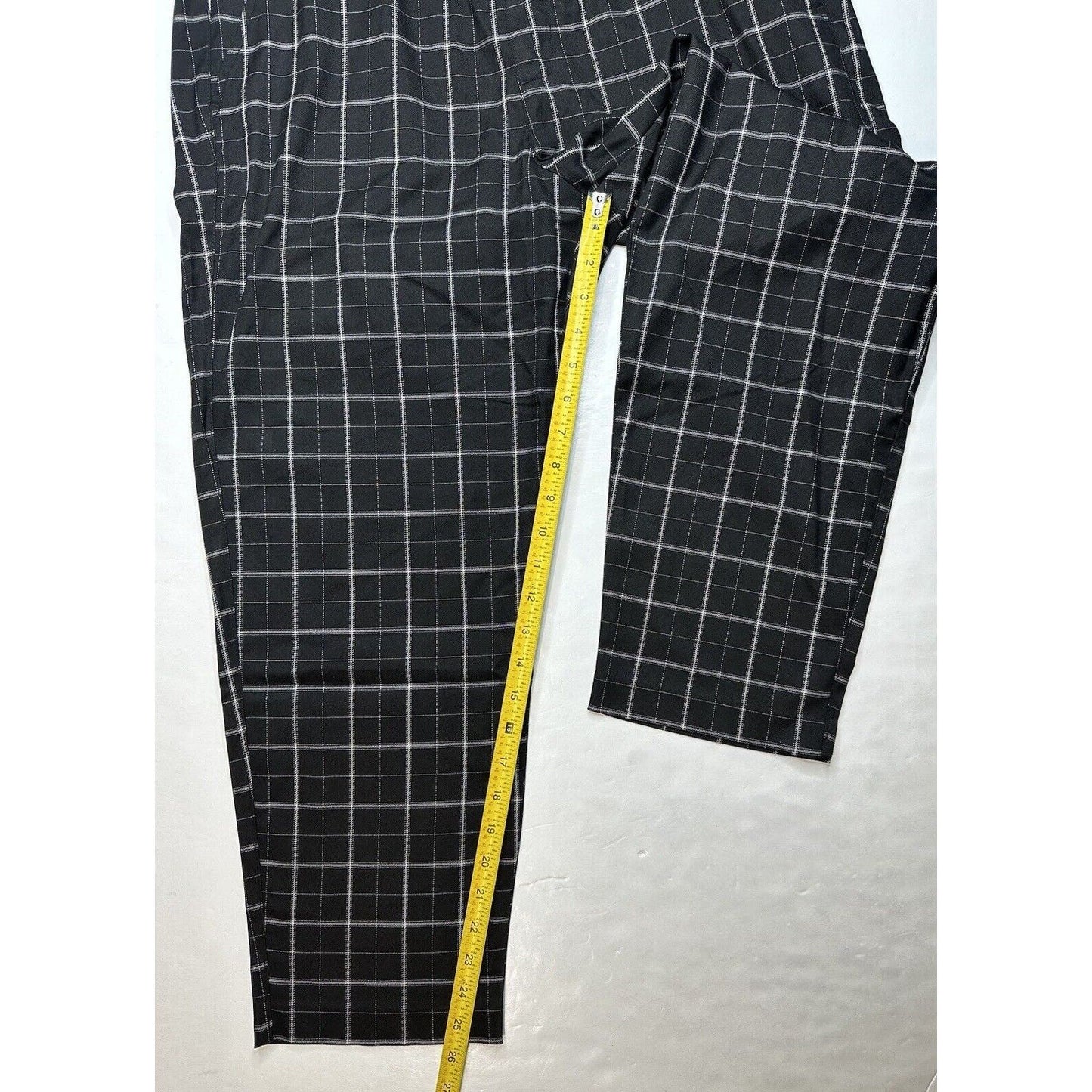 GAP Easy Pants Womens Large Black Plaid Pull On Tapered Ankle Lightweight NEW