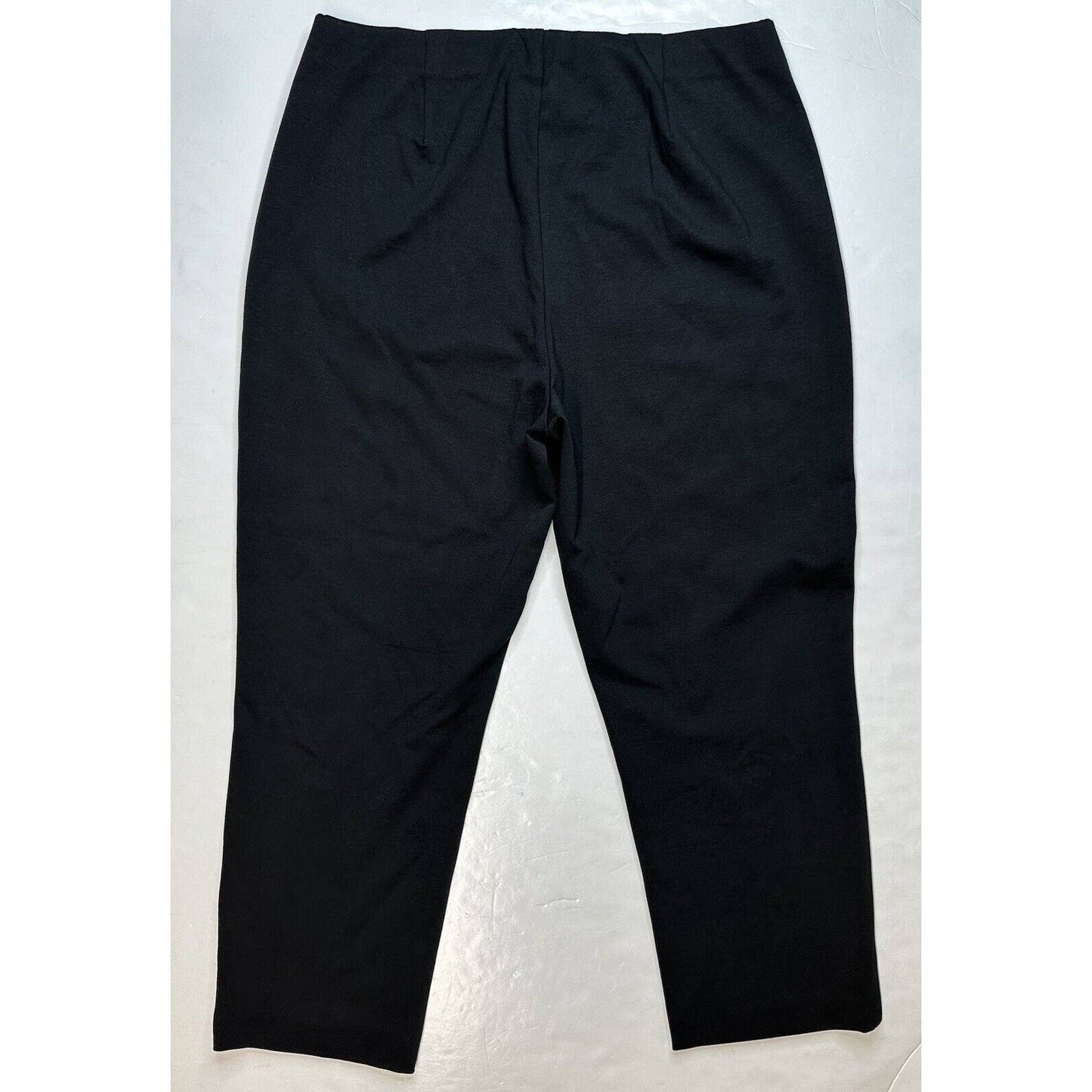 Eileen Fisher Crepe Cropped Pants Womens Medium Black Stretch Pull On Hemmed