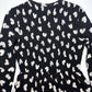 Anthropologie Maeve Banet Smocked Heart Dress Womens Small Black Lined Sheer