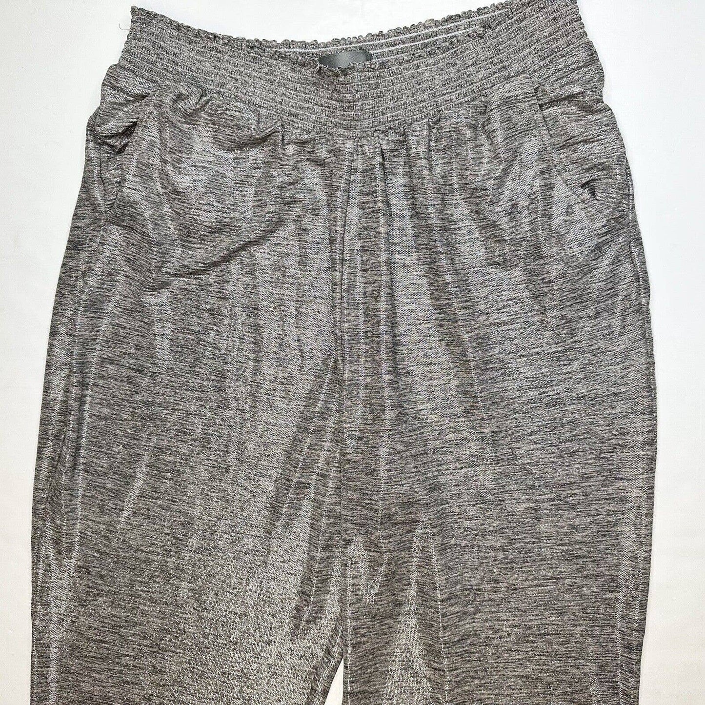 Anthropologie Melora Silver Metallic Jogger Sz Large Pull On Casual Pant Elastic