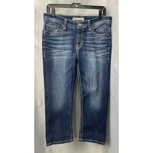 BKE Buckle Dakota Crop Sz 28 Womens Midrise Denim Blue Cropped Jean Dark EUC