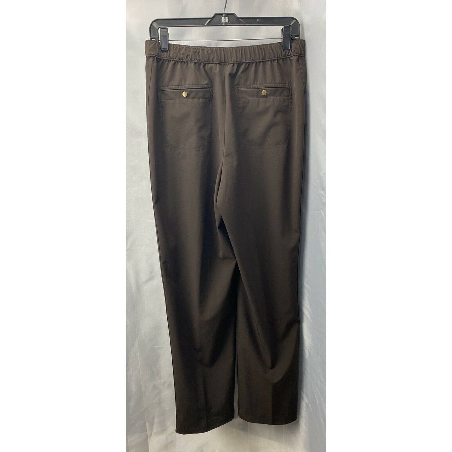 Chicos Zenergy Wide Leg Pants Sz 1 (US 8) Brown Elastic Waist Lightweight EUC