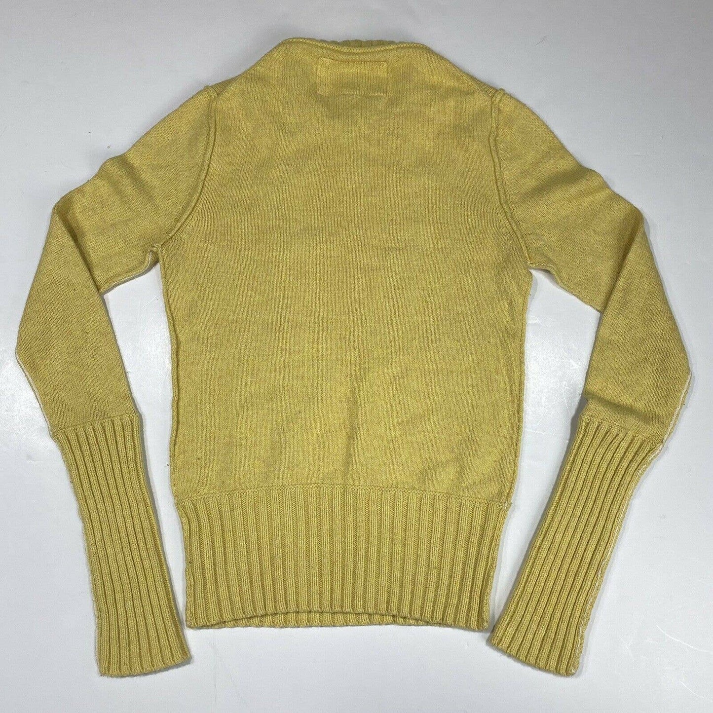 American Eagle Yellow Sweater Sz Small Womens Wool Angora Rabbit Hair Blend