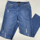 Earl Slim Tapered Leg Jeans Womens 8 Midrise Stretch Denim Blue Jeans Distressed