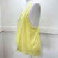 Zyia Active Nimbus Split Back Tank Top Large Yellow Open Back Sheer Stripe EUC