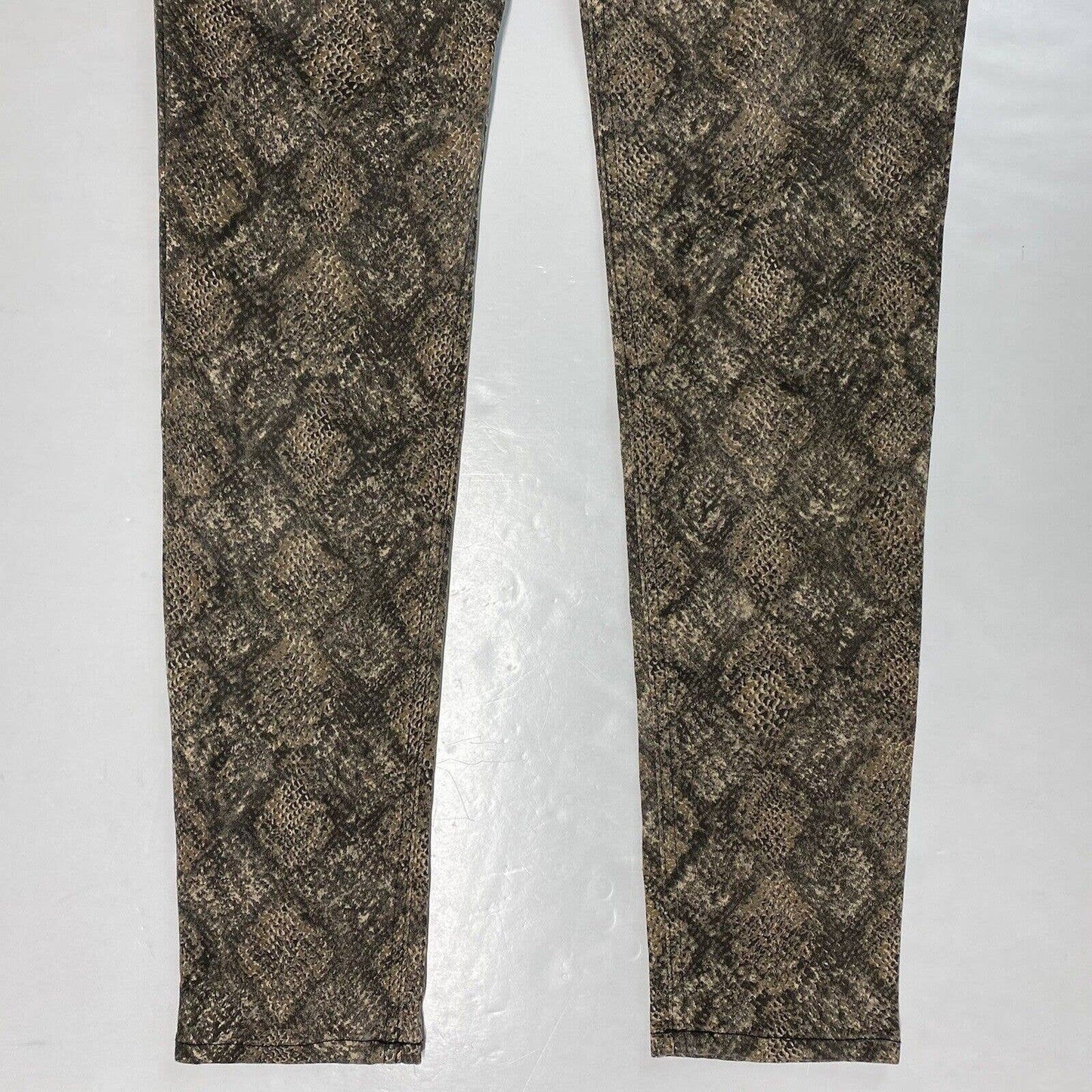 Democracy Ab Solution Snakeskin Skinny Jeans Sz 4 Stretch Denim Animal Zippers